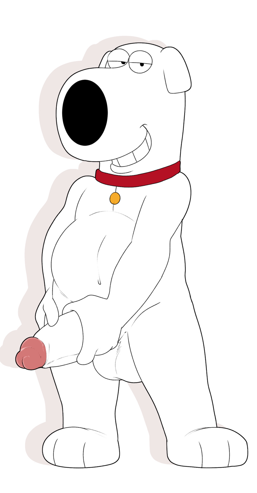 balls brian_griffin canine collar dog erection family_guy jerseydevil looking_at_viewer male mammal penis solo
