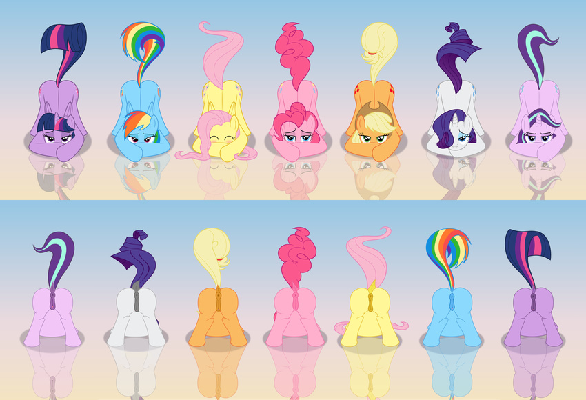 absurd_res anatomically_correct anatomically_correct_pussy animal_genitalia animal_pussy anus applejack_(mlp) ass_up blue_feathers blush butt culu-bluebeaver cutie_mark earth_pony equine equine_pussy eyes_closed feathered_wings feathers female feral fluttershy_(mlp) friendship_is_magic group half-closed_eyes hi_res horn horse lineup looking_at_viewer mammal my_little_pony nude pegasus pinkie_pie_(mlp) pony pose presenting presenting_hindquarters presenting_pussy purple_feathers pussy rainbow_dash_(mlp) rarity_(mlp) simple_background smile smug starlight_glimmer_(mlp) thelaughingkitsune twilight_sparkle_(mlp) unicorn winged_unicorn wings yellow_feathers