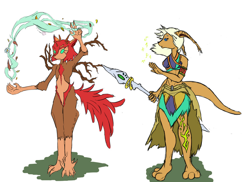 breeze canine clothed clothing elwysprigg fantasy magic mammal original_species runes spriggan staff transformed wolf