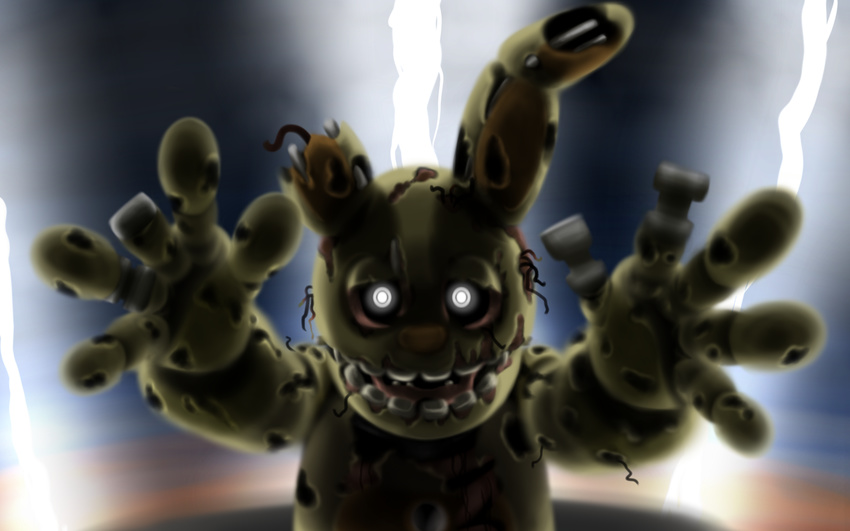 andiiiematronic animatronic digital_media_(artwork) five_nights_at_freddy's five_nights_at_freddy's_3 glowing glowing_eyes lagomorph machine mammal rabbit robot springtrap_(fnaf) video_games