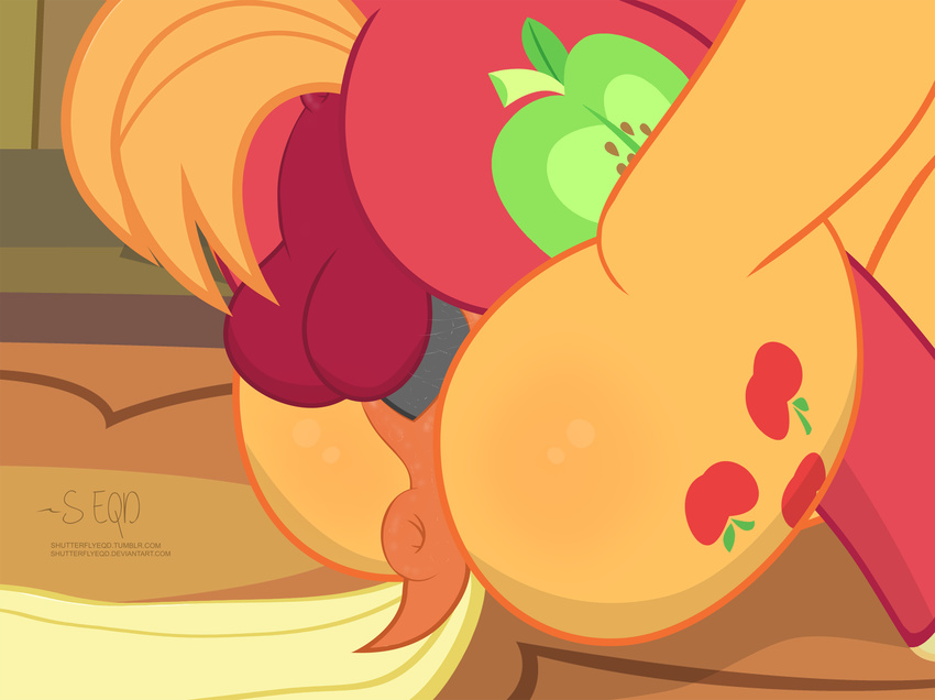 2017 anus applejack_(mlp) backsack balls big_macintosh_(mlp) butt cutie_mark duo earth_pony equine erection faceless_male female feral feral_on_feral friendship_is_magic hair hi_res horse incest male male/female mammal my_little_pony penetration penis pony pussy pussy_juice sex shutterflyeqd vaginal vaginal_penetration