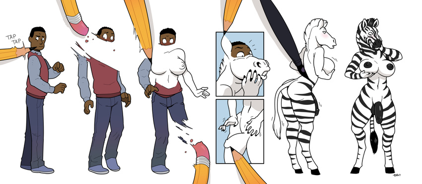 blackshirtboy comic equine herm intersex mammal pen pencil_(disambiguation) sequence transformation zebra