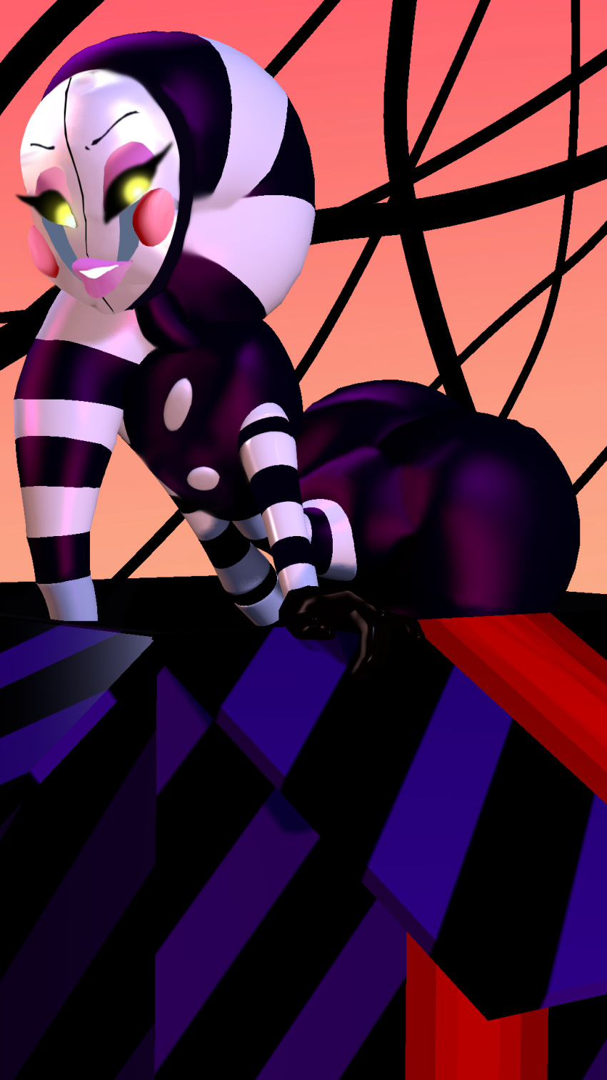 2018 3d_(artwork) animatronic big_butt big_lips butt digital_media_(artwork) female five_nights_at_freddy's five_nights_at_freddy's_2 foreverexistant huge_butt lips machine marionette_(fnaf) open_mouth puppet_(fnaf) robot simple_background solo source_filmmaker thick_thighs video_games wide_hips wire