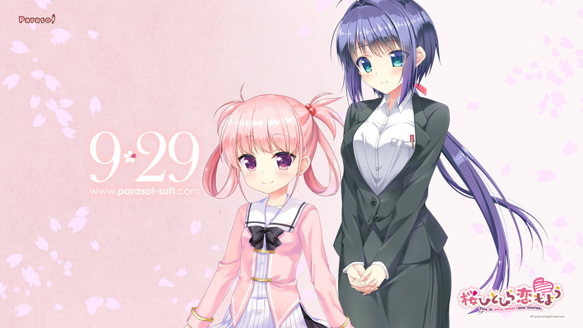 ichiri parasol sakura_hanpen sakura_hitohira_koi_moyou seifuku wallpaper