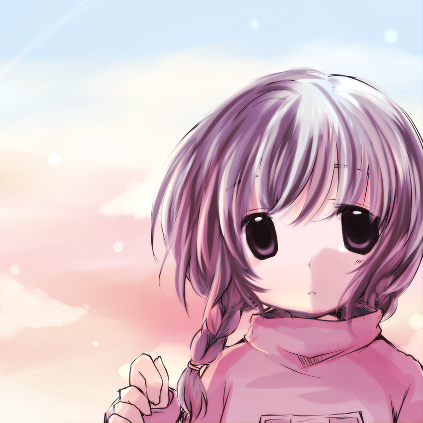 braid futami_yayoi highres madotsuki pink_shirt shirt solo turtleneck twin_braids yume_nikki