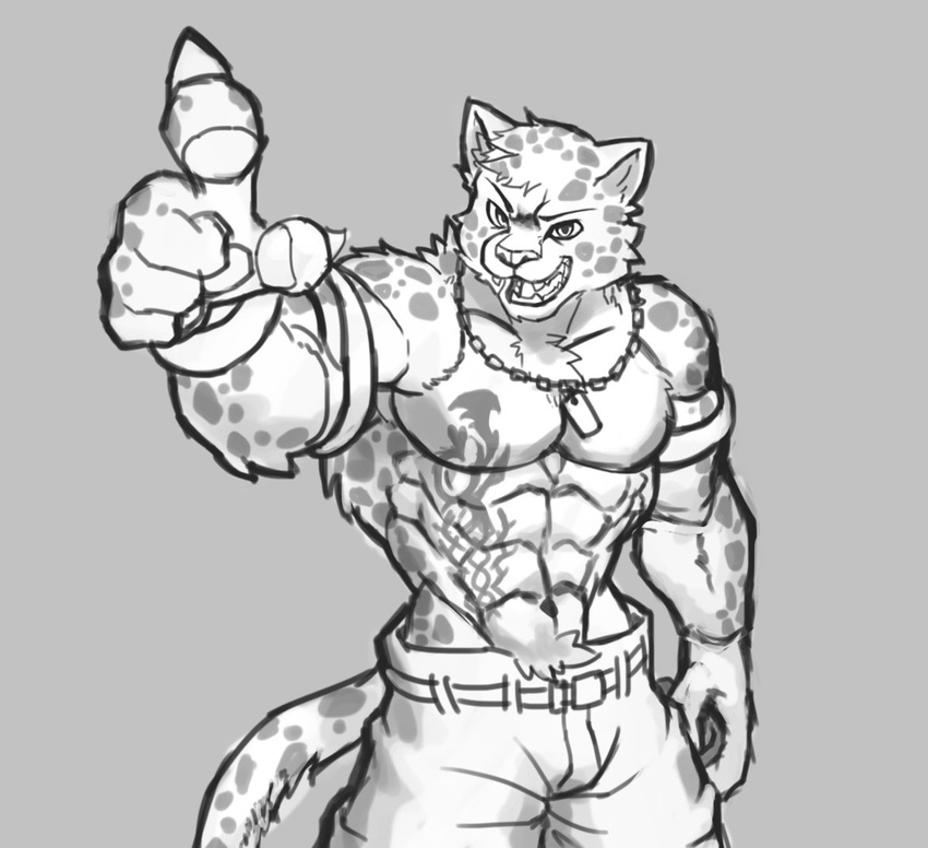 2017 abs anthro biceps cheetah clothing feline fur hi_res male mammal muscular muscular_male pecs shorts tattoo wolfmalro