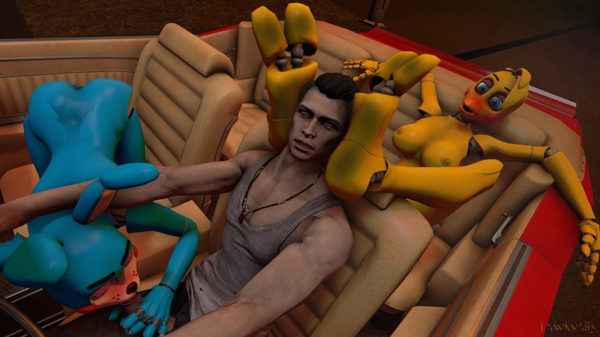 2_toes 3d_(artwork) bonnie_(fnaf) car chica_(fnaf) digital_media_(artwork) dirty dirty_feet domination drive feet fellatio five_nights_at_freddy's foot_fetish foot_focus handjob hawkvally oral paws sex smell soles toes vehicle video_games