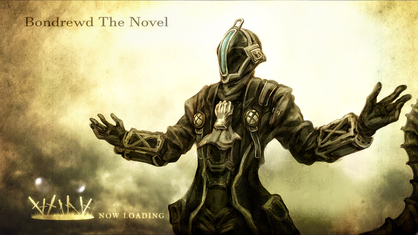 bondrewd byneet character_name coat commentary_request cravat demon's_souls loading_screen made_in_abyss male_focus outstretched_arms parody promotions souls_(from_software) spread_arms tail upper_body whistle