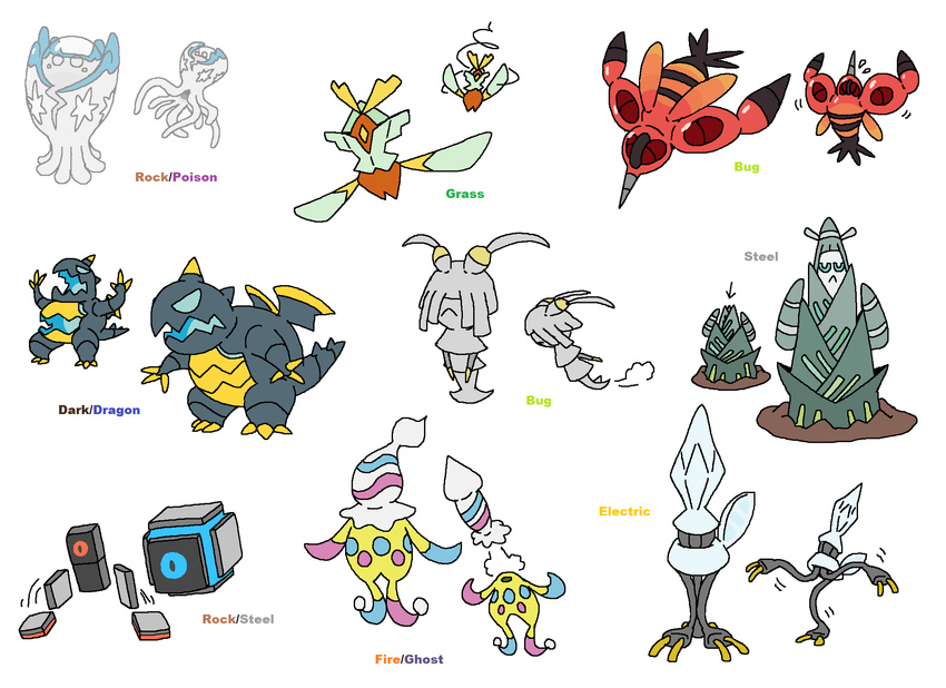 buzzwole celesteela guzzlord jwnutz kartana nihilego nintendo pheromosa pok&eacute;mon pok&eacute;mon_(species) ub_assembly ub_burst ultra_beast video_games xurkitree