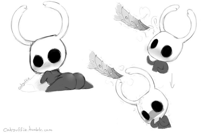 2017 ?! ambiguous_gender arthropod big_butt blush butt catyuffie cum cum_on_face digital_media_(artwork) erection hi_res hollow_knight insect looking_at_viewer male male/ambiguous protagonist_(hollow_knight) simple_background white_background