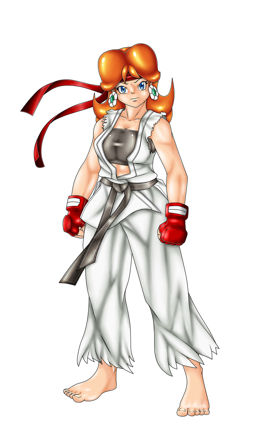 capcom crossover daisy gi mario_bross nintendo princess_daisy ryu street_figther