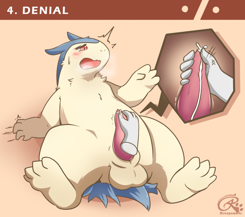 ambiguous_gender balls blush cum cum_on_penis denial disembodied_hand duo erection feral handjob hi_res humanoid_hands internal male male/ambiguous male_focus mammal nintendo orgasm orgasm_denial penis pok&eacute;mon pok&eacute;mon_(species) risenpaw semi-anthro sex solo_focus tapering_penis typhlosion video_games