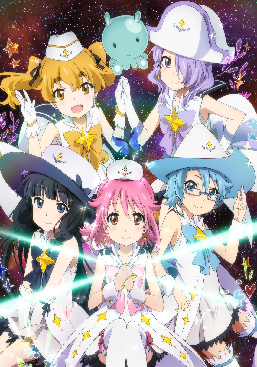 aoi_(houkago_no_pleiades) hikaru_(houkago_no_pleiades) houkago_no_pleiades itsuki_(houkago_no_pleiades) megane nanako_(houkago_no_pleiades) pleiadian subaru_(houkago_no_pleiades) thighhighs