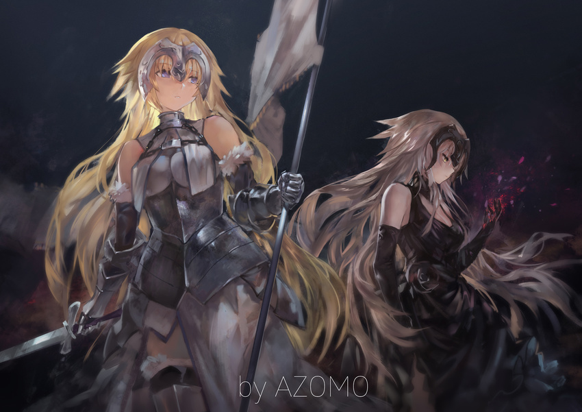 armor avamone fate/grand_order jeanne_d'arc_alter ruler_(fate/apocrypha) sword thighhighs