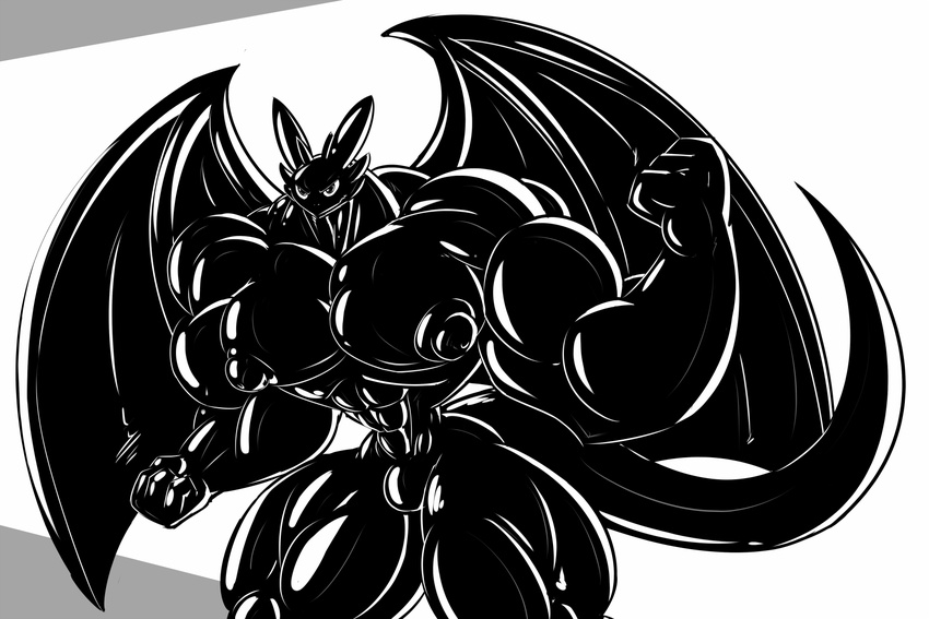 abdomen anthro bulge dragmon dragon how_to_train_your_dragon male muscular muscular_male night_fury nipples pecs solo toothless wings