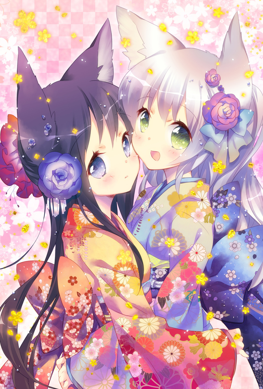 animal_ears ech tagme yukata yuri