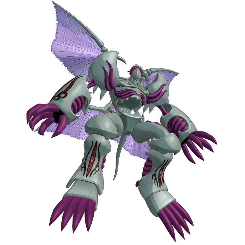 arkadimon arkadimon_ultimate armor bandai claws creature digimon digimon_story:_cyber_sleuth_hacker's_memory fangs full_armor full_body monster multiple_wings no_humans official_art shiny solo tail tentacle wings