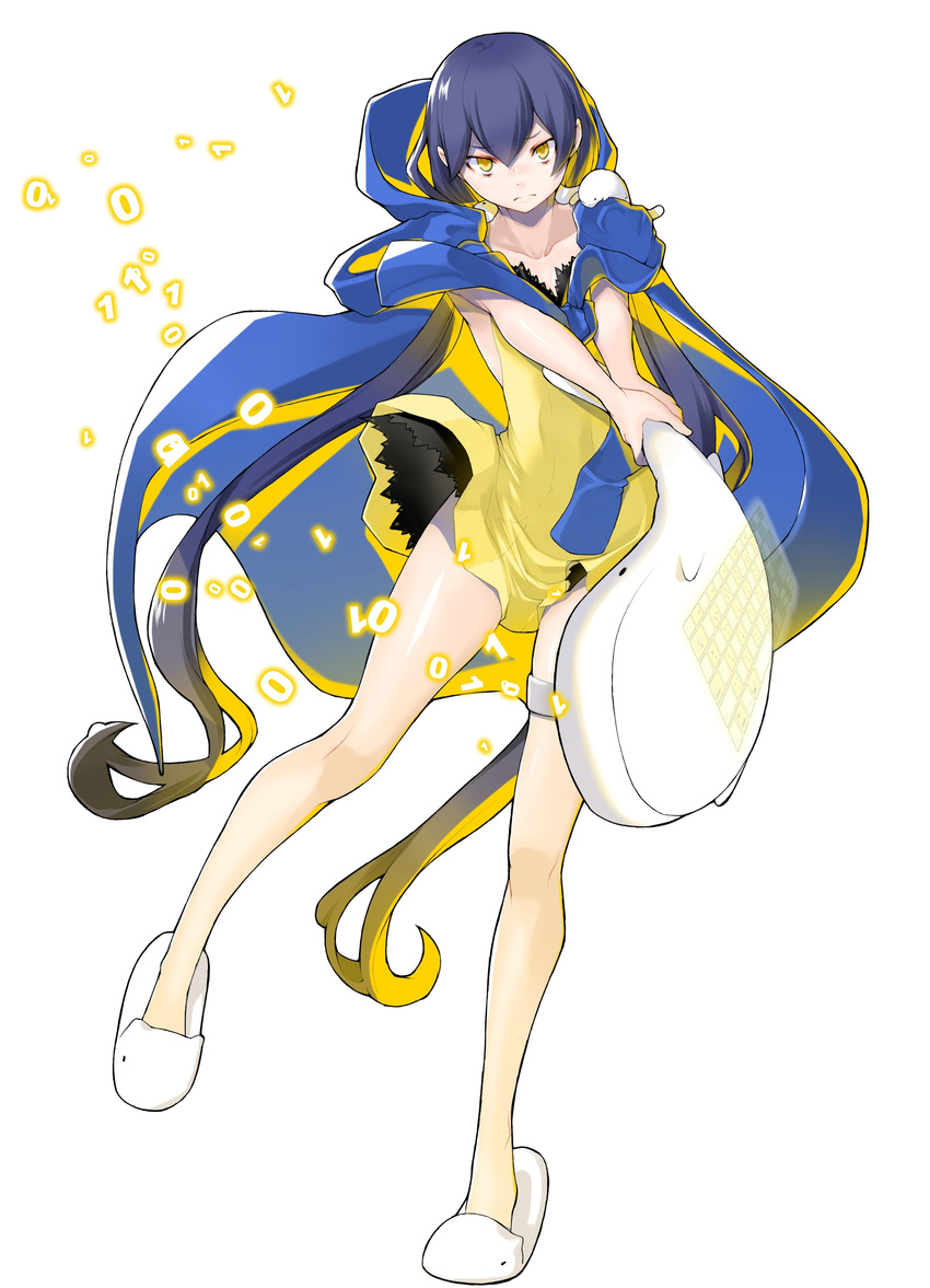 1girl artist_request bandai bare_legs blush digimon digimon_story:_cyber_sleuth_hacker's_memory female full_body long_hair long_twintails looking_at_viewer mishima_erika official_art shiny_skin solo twintails very_long_hair yellow_eyes