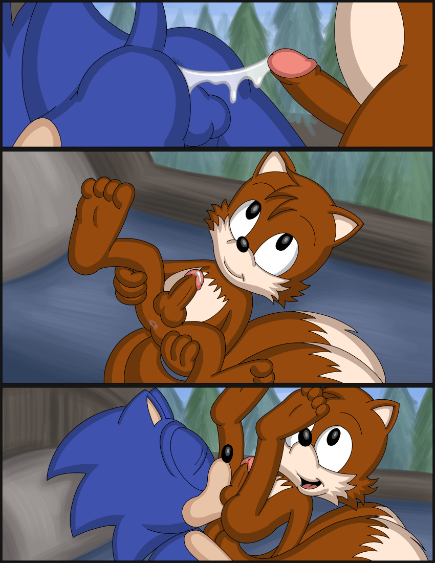 absurd_res anal anthro archie_comics bed bodily_fluids canid canine comic cum cum_in_ass cum_inside duo eulipotyphlan fox furniture genital_fluids hedgehog hi_res male male/male mammal miles_prower omatic oral rimming sega sex sonic_the_hedgehog sonic_the_hedgehog_(archie) sonic_the_hedgehog_(comics) sonic_the_hedgehog_(series) whoreomatic young