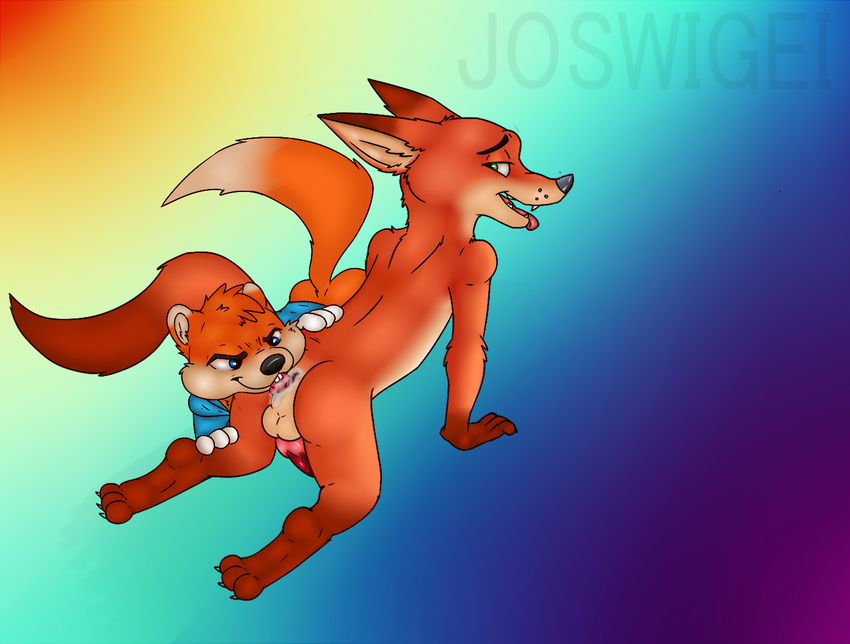 anal animal_genitalia anus balls canine conker conker's_bad_fur_day crossover disney duo feet fox joswigei male male/male mammal messy nick_wilde oral paws penis rimming rodent sex size_difference squirrel video_games zootopia