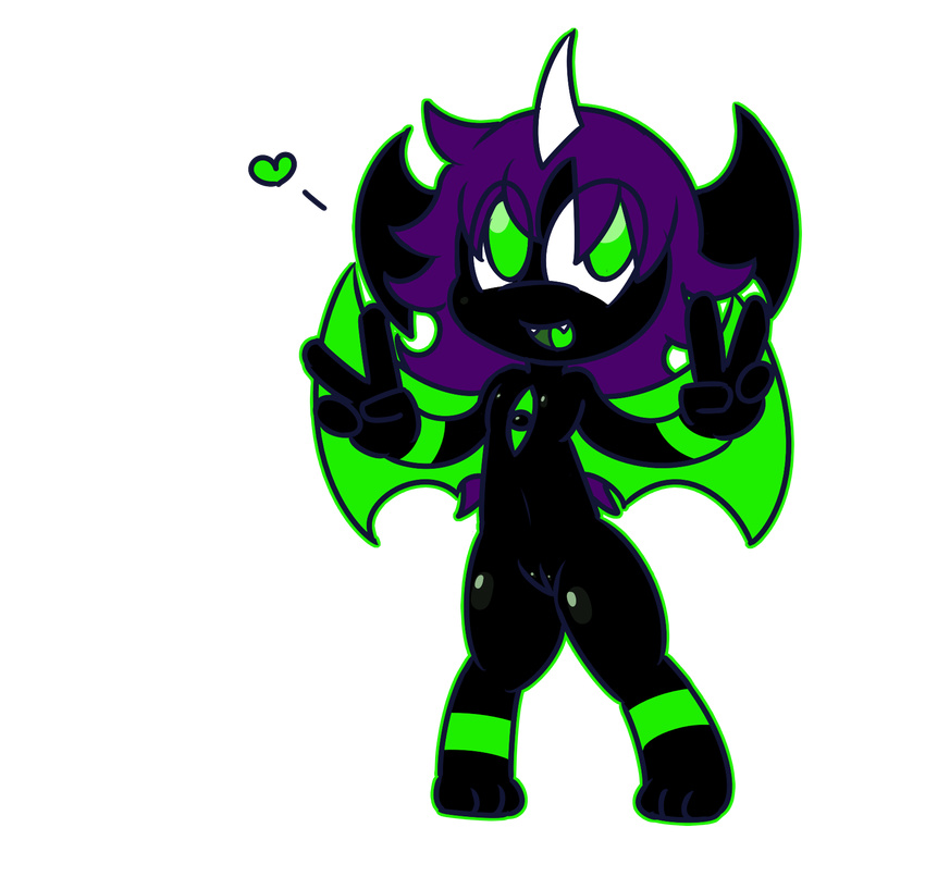 &lt;3 alpha_channel anthro cub cute_fangs demon double_v_sign dragon female flat_chested hair hi_res imp messy_hair purple_hair pussy rakapila simple_background smile solo transparent_background v_sign young zaldenvire