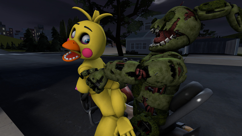 3d_(artwork) ambiguous_penetration animatronic arm_grab avian bird chicken detailed_background digital_media_(artwork) duo female five_nights_at_freddy's five_nights_at_freddy's_2 five_nights_at_freddy's_3 from_behind_position hi_res lagomorph machine male male/female mammal open_mouth penetration rabbit robot sex springtrap_(fnaf) toy_chica_(fnaf) video_games