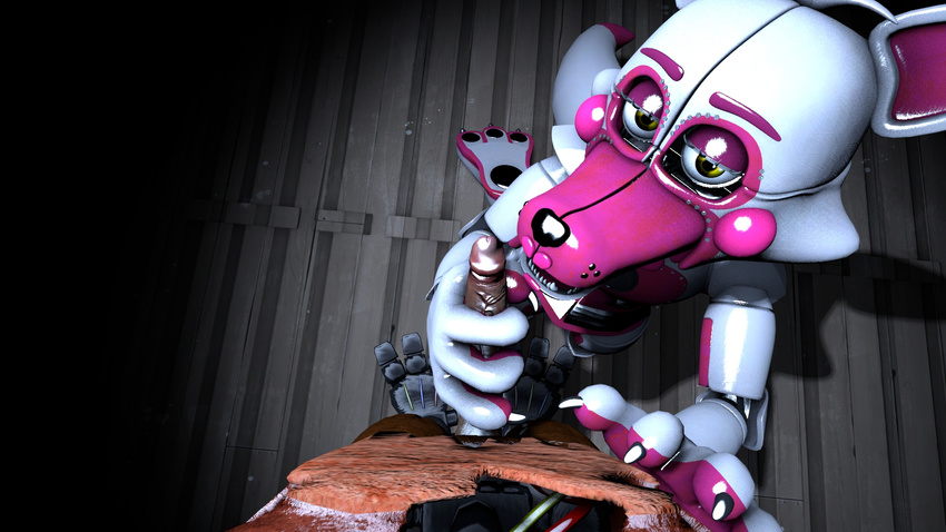 3d_(artwork) animatronic breasts canine digital_media_(artwork) duo female five_nights_at_freddy's fox foxy_(fnaf) funtime_foxy_(fnafsl) hi_res hook machine male male/female mammal peereez_28 penis robot sex sister_location toy video_games