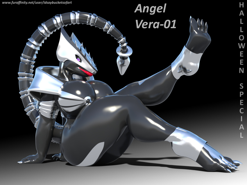 3d_(artwork) 4:3 angela-45 anthro buttplug clothed clothing cosplay cyber_dragon digital_media_(artwork) dragon female idsaybucketsofart latex_skin machine sex_toy sitting solo vera-01