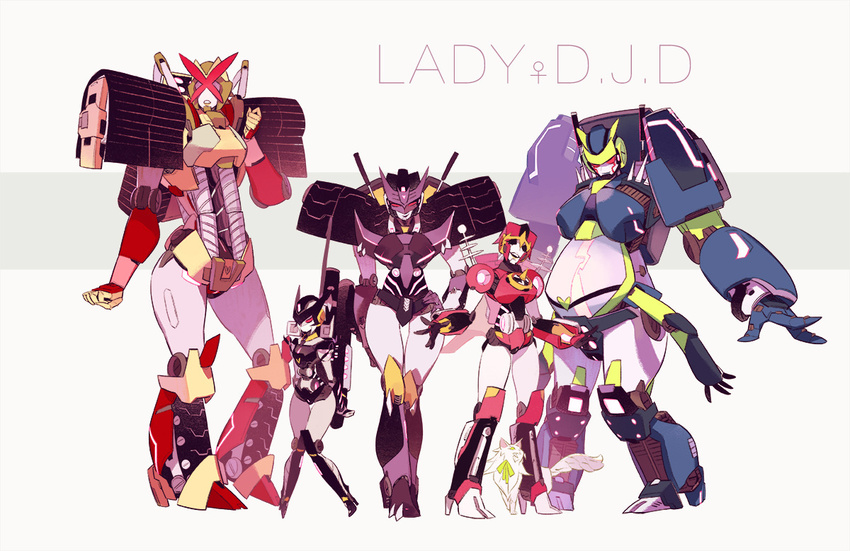 5girls breasts decepticon genderswap helex high_heels kaon_(transformers) lips mask multiple_girls tarn tesarus transformers vos