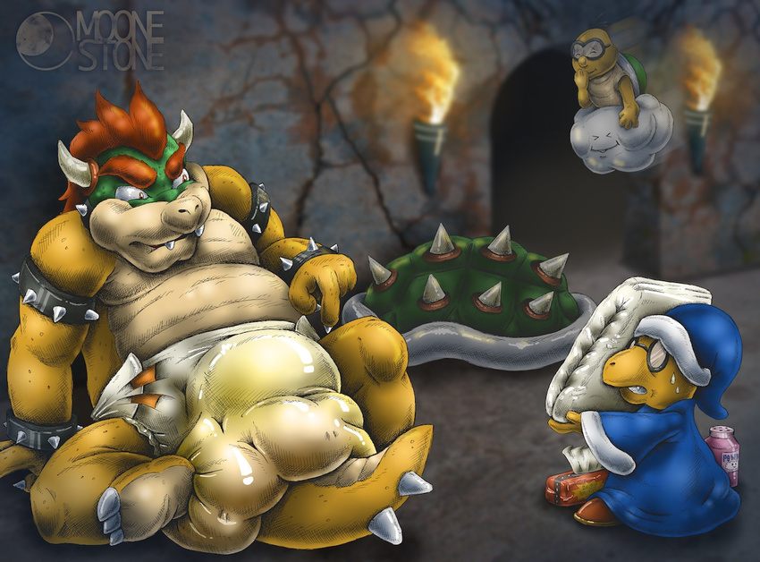 bowser diaper feces koopa male mario_bros messy_diaper moonstone nintendo scalie scat soiling video_games wet_diaper