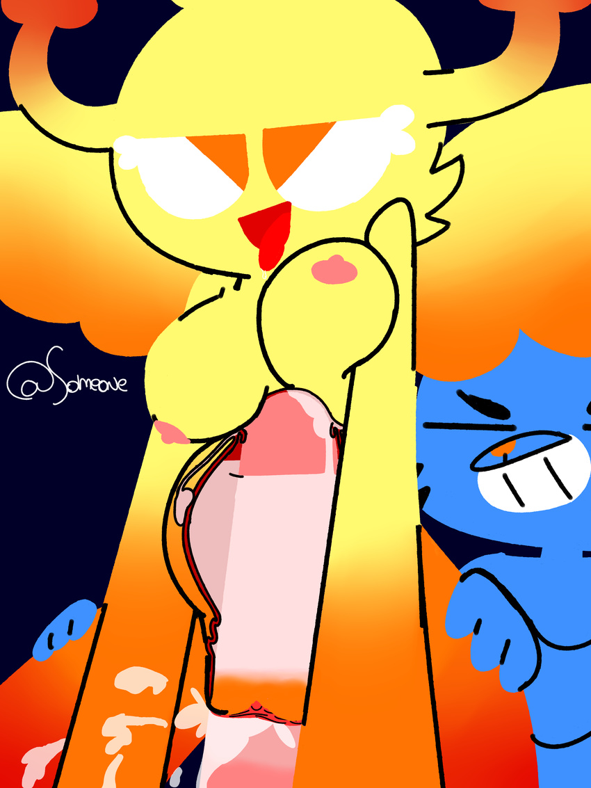 2017 abdominal_bulge animal_genitalia animal_penis anthro belly big_belly big_breasts big_penis blue_fur breasts cartoon_network cat cum cum_in_pussy cum_in_uterus cum_inflation cum_inside cumshot digital_media_(artwork) duo ejaculation erection excessive_cum feline female fur gumball_watterson hi_res horn huge_penis humanoid inflation internal male male/female male_penetrating mammal navel nipples nude nyckmiguel open_mouth orgasm penetration penis penny_fitzgerald profound pussy sex shape_shifter simple_background size_difference smile stomach_deformation the_amazing_world_of_gumball tongue tongue_out too_much_cum uterus vaginal vaginal_penetration wings young