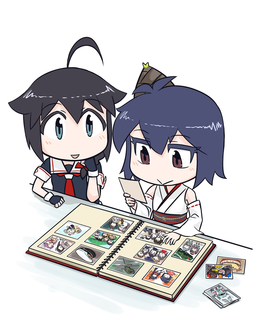 akagi_(kantai_collection) akashi_(kantai_collection) album_(object) asagumo_(kantai_collection) baby bamboo_shoot battleship_hime bismarck_(kantai_collection) black_hair black_serafuku blonde_hair brown_hair food frog fusou_(kantai_collection) gloves hair_ribbon haruna_(kantai_collection) hat hiei_(kantai_collection) highres hiryuu_(kantai_collection) hiyou_(kantai_collection) hyuuga_(kantai_collection) i-13_(kantai_collection) i-14_(kantai_collection) iowa_(kantai_collection) ise_(kantai_collection) jun'you_(kantai_collection) kaga_(kantai_collection) kantai_collection kirishima_(kantai_collection) kongou_(kantai_collection) michishio_(kantai_collection) mogami_(kantai_collection) multiple_girls pacifier peaked_cap photo_(object) pink_hair pola_(kantai_collection) purple_hair remodel_(kantai_collection) ribbon school_uniform seiran_(mousouchiku) serafuku shigure_(kantai_collection) shinkaisei-kan shoukaku_(kantai_collection) shrimp shrimp_tempura souryuu_(kantai_collection) surgical_mask tempura white_hair yamagumo_(kantai_collection) yamashiro_(kantai_collection) yuudachi_(kantai_collection) zuikaku_(kantai_collection)