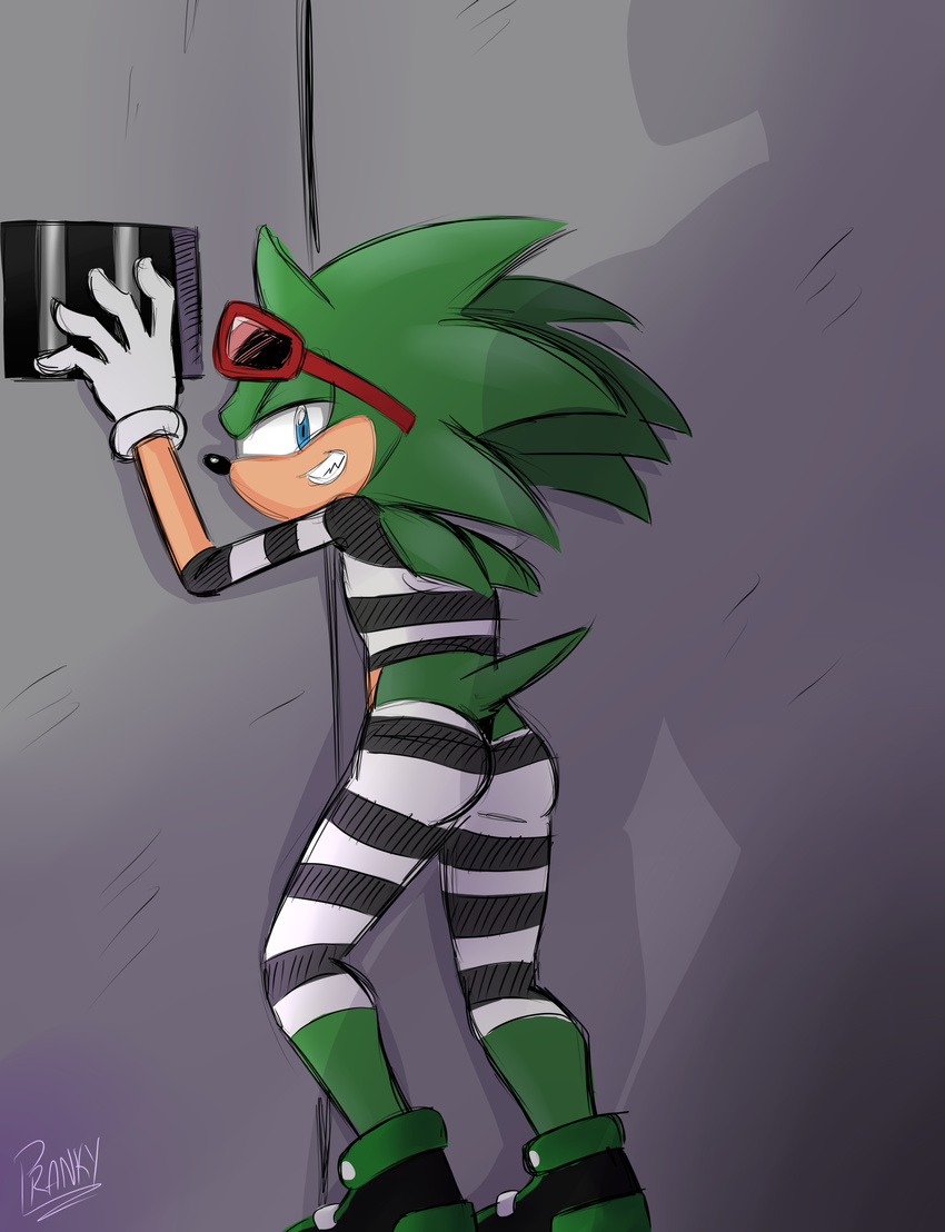 eyewear hedgehog male mammal mobian_(species) pranky prison prison_uniform scourge_the_hedgehog sonic_(series) sunglasses