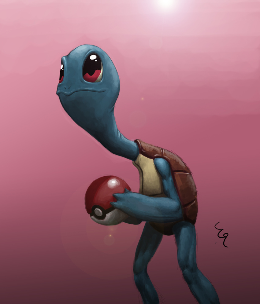 2015 abdullah_moatasem absurd_res alternate_form blue_skin digital_media_(artwork) digital_painting_(artwork) hi_res holding_object holding_pok&eacute;ball lens_flare long_neck nintendo pink_background pok&eacute;ball pok&eacute;mon pok&eacute;mon_(species) psychedelic red_eyes semi-anthro shell signature simple_background solo squirtle standing video_games what