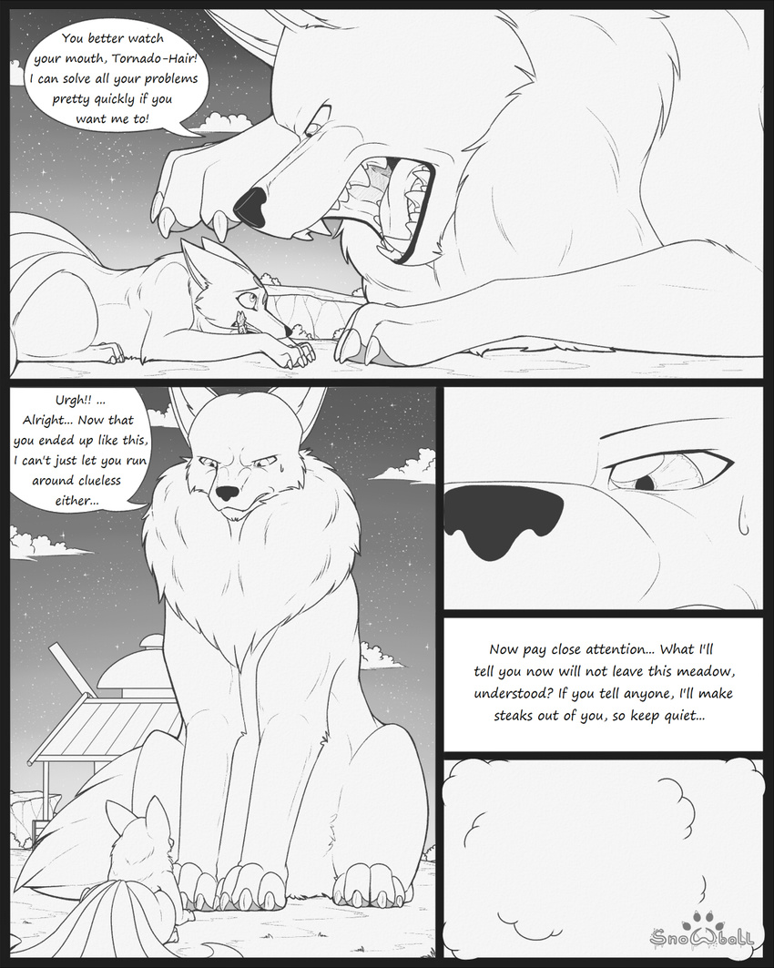 anthro canine comic dialogue female feral fox macro male mammal s2-freak sibling text wolf