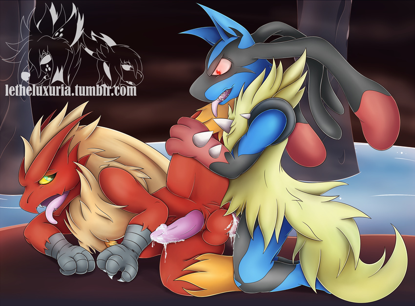 anal anal_penetration angry angry_sex anthro avian bird black_fur blaziken blue_eyes blue_fur blush canine cum cum_in_ass cum_inside duo erection forced fur hi_res kneeling knot looking_pleasured luxuria lying male male/male male_penetrating mammal mega_evolution mega_lucario nintendo on_side penetration penis pink_sclera pok&eacute;mon pok&eacute;mon_(species) raised_leg rape red_eyes sex story story_in_description tongue tongue_out video_games yellow_fur yellow_sclera