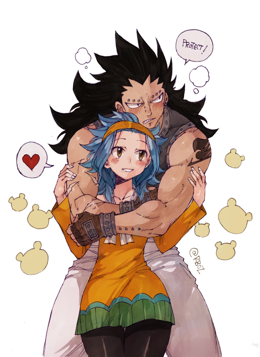 couple gajeel_redfox hug levy_mcgarden rusky tagme