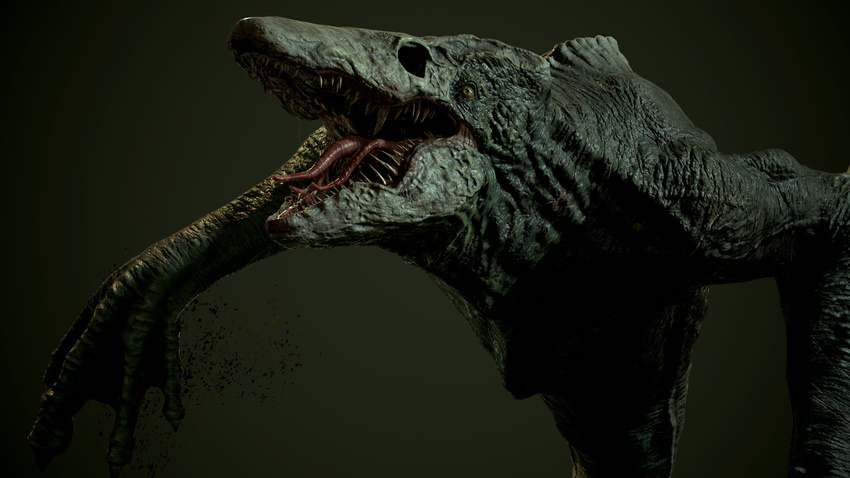 3d_model giant_monster godzilla_(series) kaijuu king_kong_(series) kong:_skull_island legendary_pictures monster monsterverse skullcrawler split_tongue tongue yellow_eyes