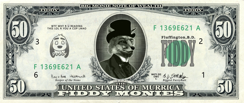 anthro canine classy clothed clothing english_text fox fur hat headgear hi_res male mammal money necktie number puggy solo suit text top_hat