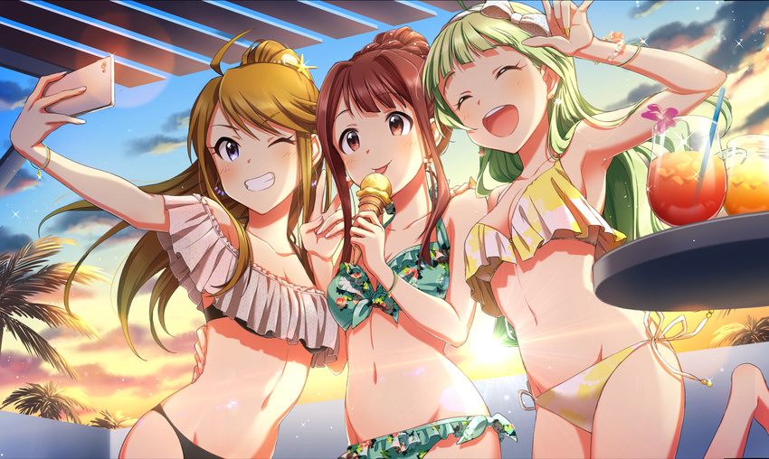 bikini cleavage shimabara_elena swimsuits tanaka_kotoha the_idolm@ster the_idolm@ster_million_live tokoro_megumi zattape