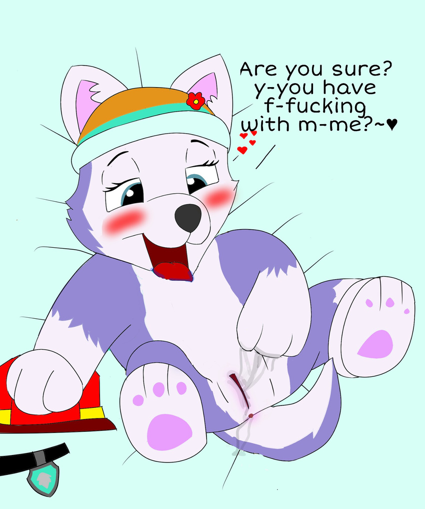 baby butt canine cub everest_(paw_patrol) female mammal masturbation ms_paint paw_patrol puripatra2_(artist) solo spread_legs spreading vaginal wolf young