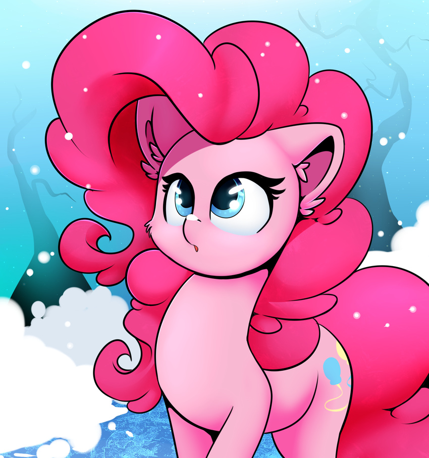 2017 blue_eyes cutie_mark earth_pony equine female feral friendship_is_magic hair hi_res horse long_hair madacon mammal my_little_pony pink_hair pinkie_pie_(mlp) pony snow solo