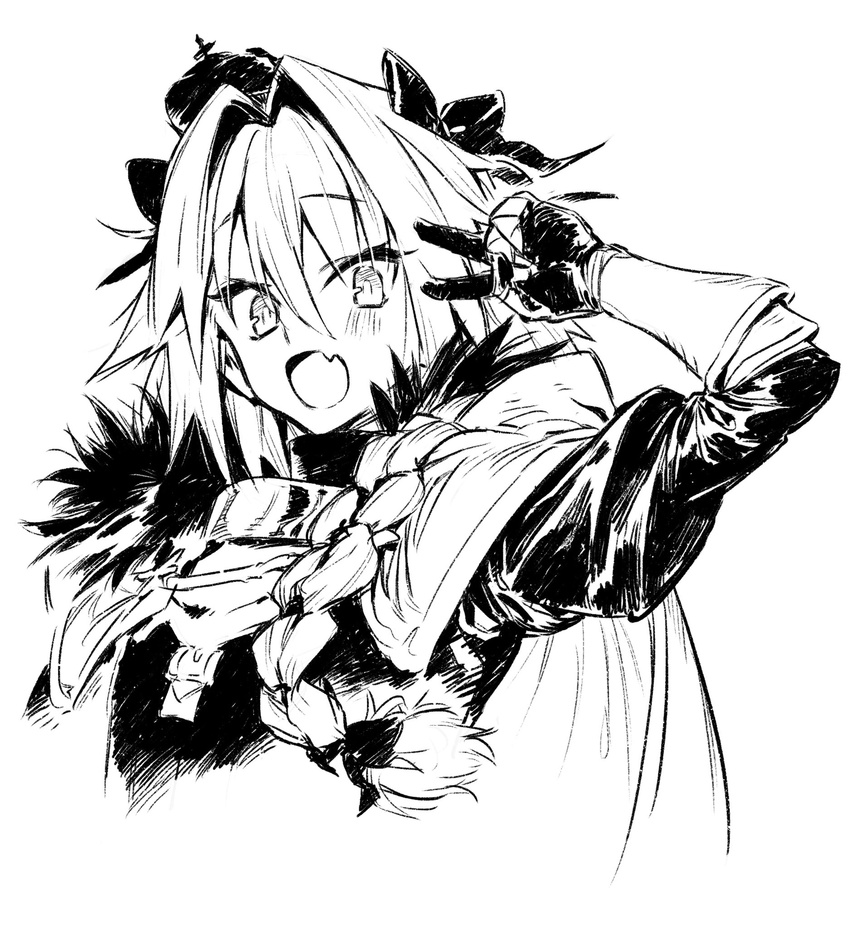 chomoran fate/apocrypha fate/stay_night monochrome rider_of_black_(fate/apocrypha) sketch trap