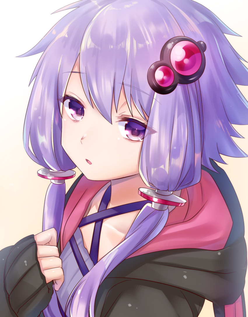 blush hoodie jacket long_hair purple_hair smile twintails violet_eyes vocaloid yuzuki_yukari