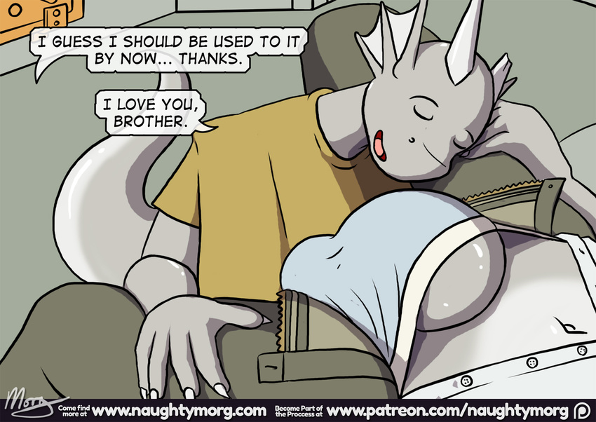 anthro brothers bulge clothing comic dragon duo incest male male/male naughtymorg open_pants penis sibling underwear