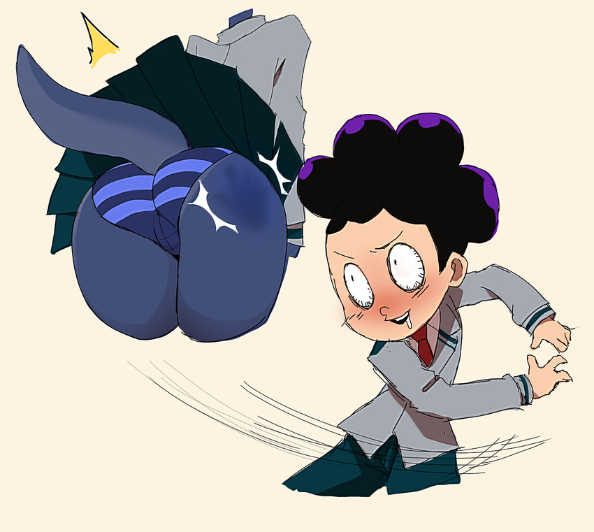 anthro black_hair blush butt butt_slap camel_toe clothing dragon drooling duo faceless_female female hair human kanel male male/female mammal minoru_mineta my_hero_academia panties saliva school_uniform skirt slap smolder underwear uniform