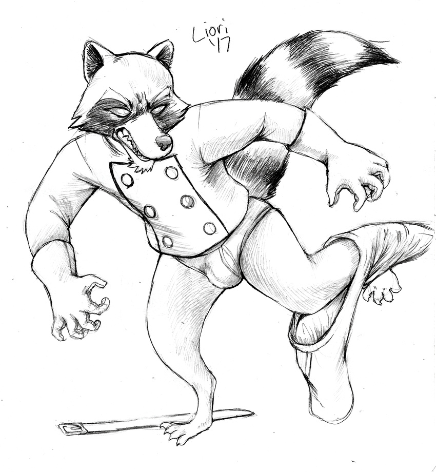 angry assisted_exposure briefs clothing guardians_of_the_galaxy liori lioriredo marvel pantsing rocket_raccoon simple_background solo tighty_whities underwear white_background white_underwear