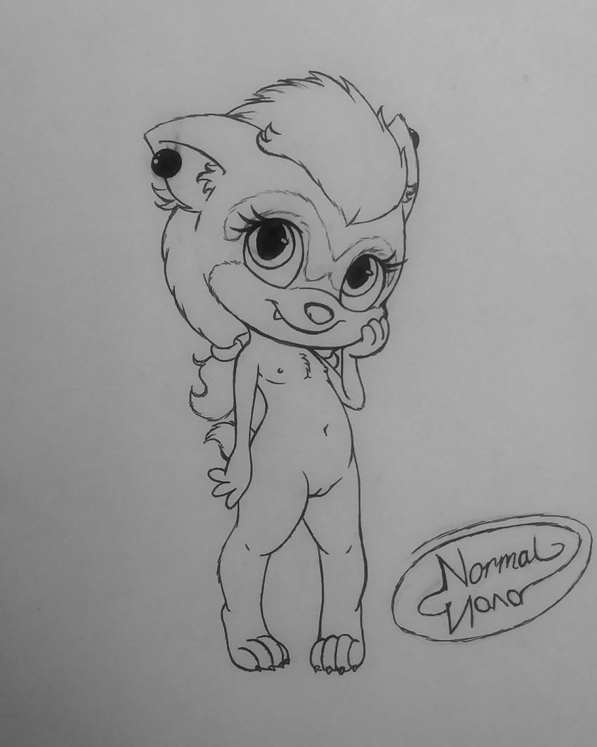 anthro belly big_ears big_eyes canine cub cute female fluffy fur hotel_transylvania invalid_tag looking_up mammal navel nipples normalnova nude paws pigtails pussy short_stack shortstack slightly_chubby smile standing were werewolf wide_hips winnie_werewolf_(hotel_transylvania) young