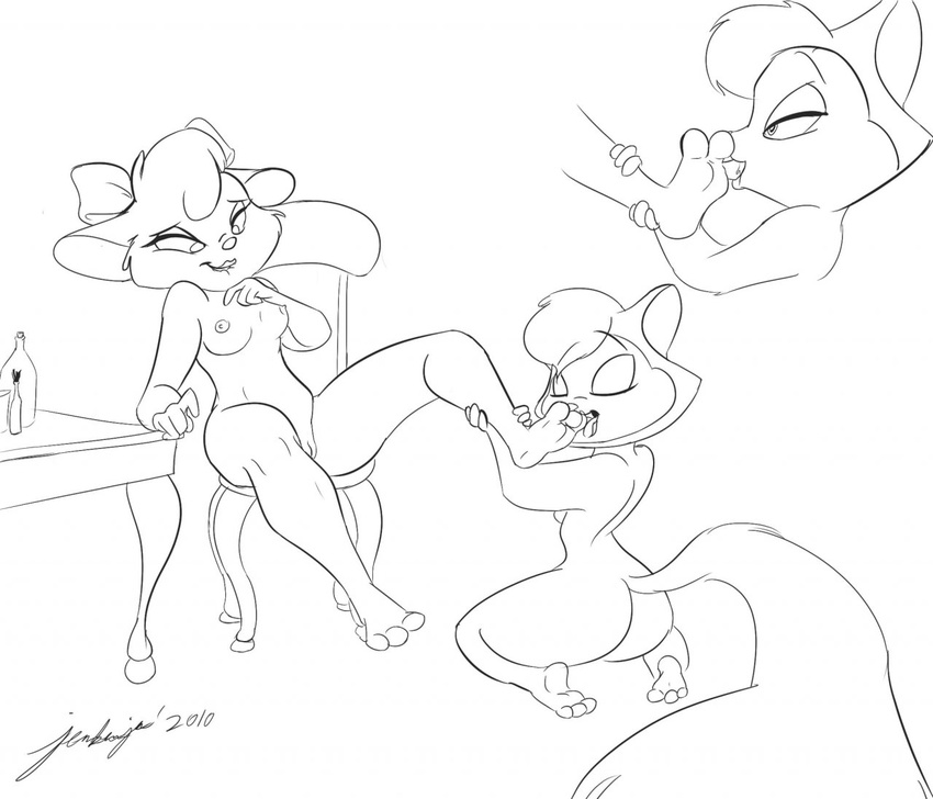 biting_lip breasts butt cat cats_don't_dance cats_don't_dance crossover disney domination duo feline female foot_fetish hindpaw interspecies jerberjer lesbian licking_foot mammal miss_kitty_mouse nipples nude paws pussy sawyer submissive the_great_mouse_detective