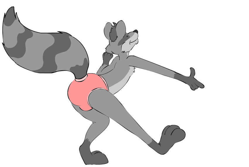 animated anthro briefs bulge butt clothing dancing heifer_(artist) male mammal procyonid raccoon solo underwear zomgshiny